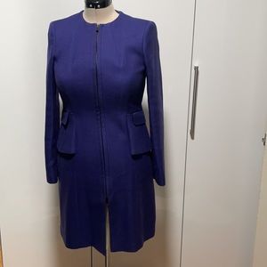 ZARA Pea Coat Front Zipper Color-Blue Size-Large